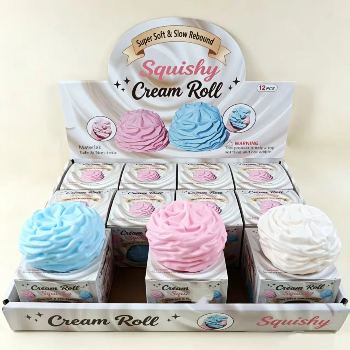 Cream Roll Squishy — Slow-Rise Stress Relief Toy