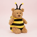 Bartholomew Bear Bumblebee pink background