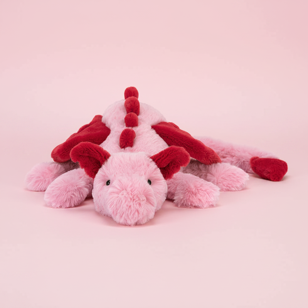 Heart Dragon front view pink background