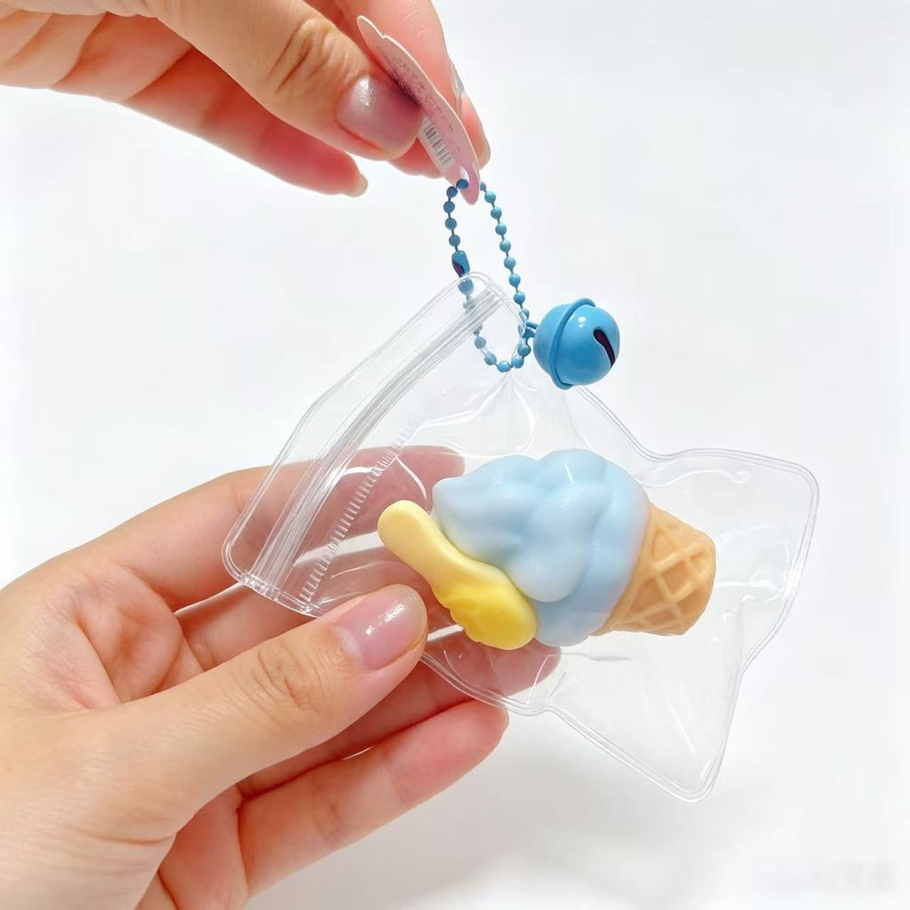 Mini Ice Cream Cone Squishy Keychain