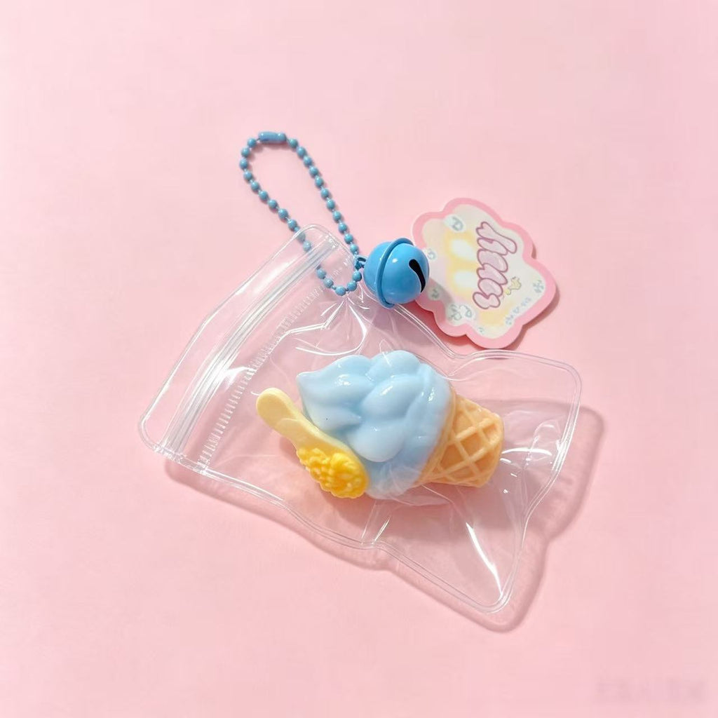 Mini Ice Cream Cone Squishy Keychain