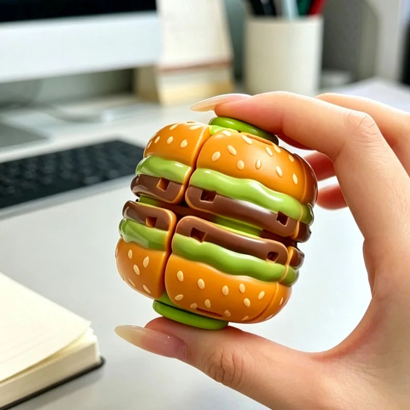 Hamburger Fidget Spinner — Press to Spin Stress Relief Toy