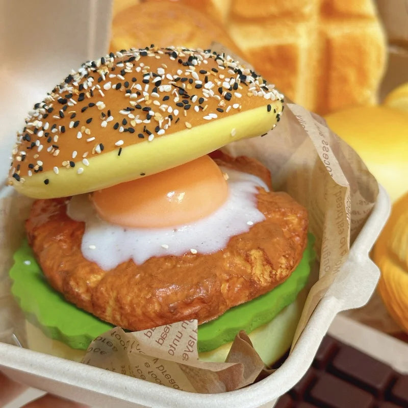 Jumbo Burger Squishy — Slow-Rise Stress Relief Squeeze Toy