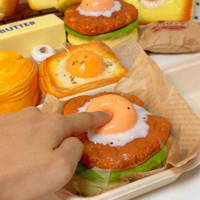 Jumbo Burger Squishy — Slow-Rise Stress Relief Squeeze Toy