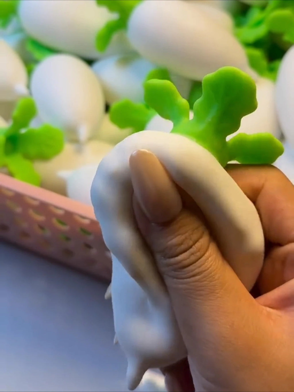 White Radish Crunchy Squishy — ASMR Stress Relief Fidget Toy