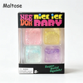 Glitter Ice Cube Sensory Toy — Stretchy Stress Relief 4-Pack