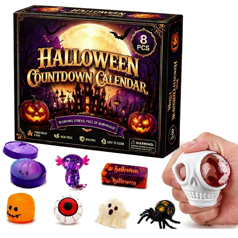 Halloween Countdown Advent Calendar Squishy Box — Stress Relief Gift Set