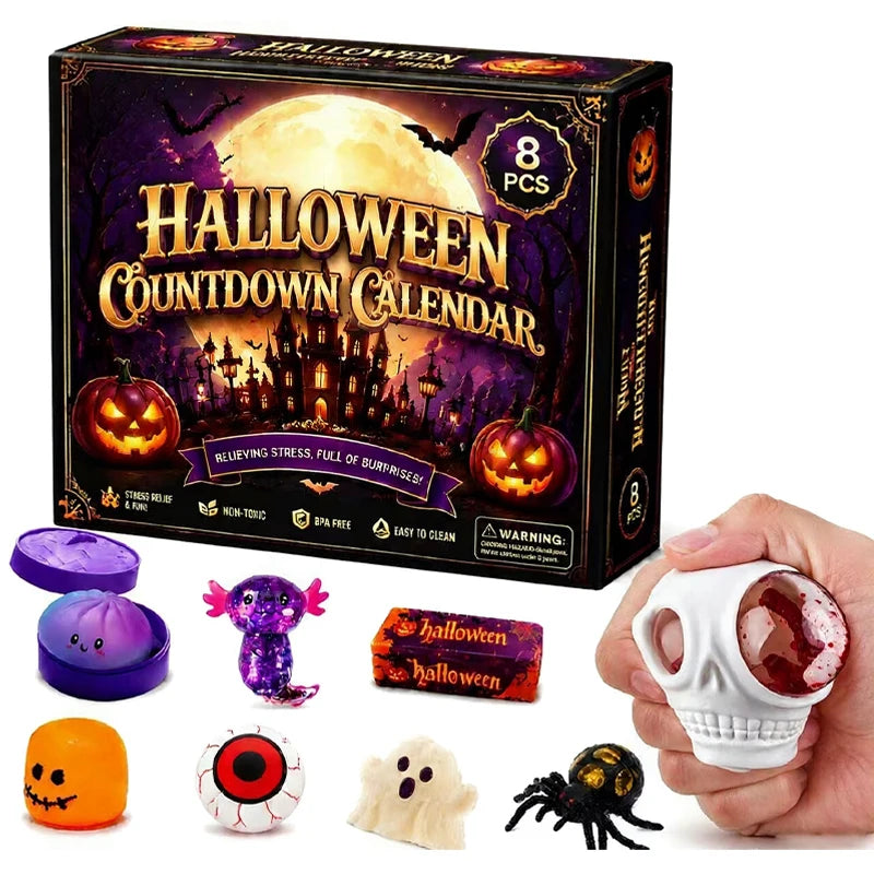 Halloween Countdown Advent Calendar Squishy Box — Stress Relief Gift Set