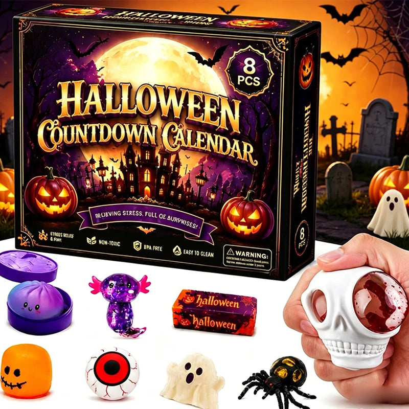 Halloween Countdown Advent Calendar Squishy Box — Stress Relief Gift Set
