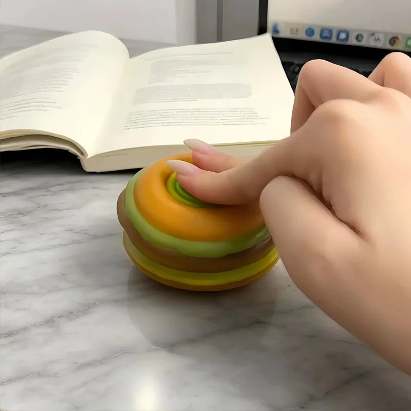 Hamburger Fidget Spinner — Press to Spin Stress Relief Toy