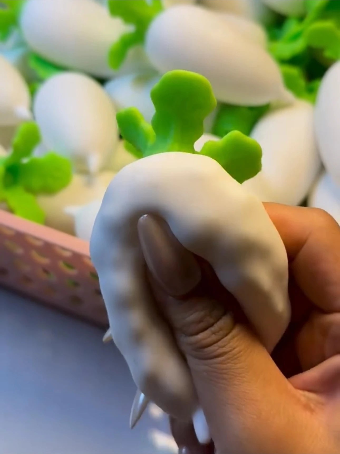 White Radish Crunchy Squishy — ASMR Stress Relief Fidget Toy