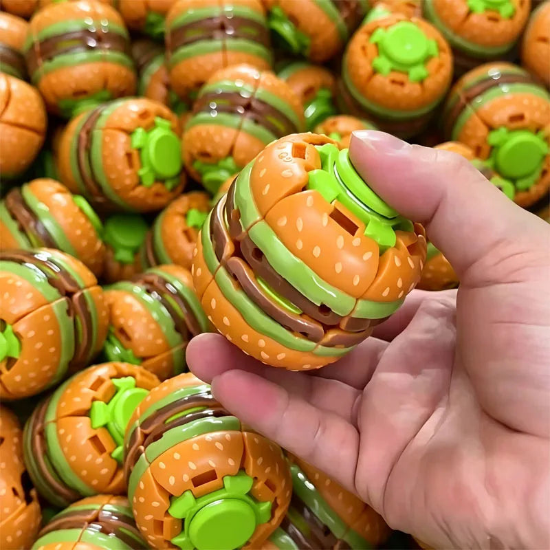 Hamburger Fidget Spinner — Press to Spin Stress Relief Toy