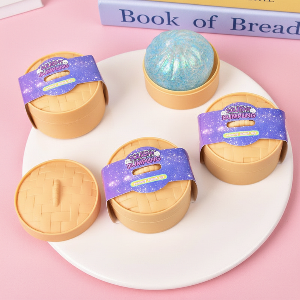 Small Squishy Dumpling pink background
