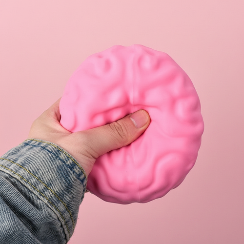 Brain Squishy Pink Background