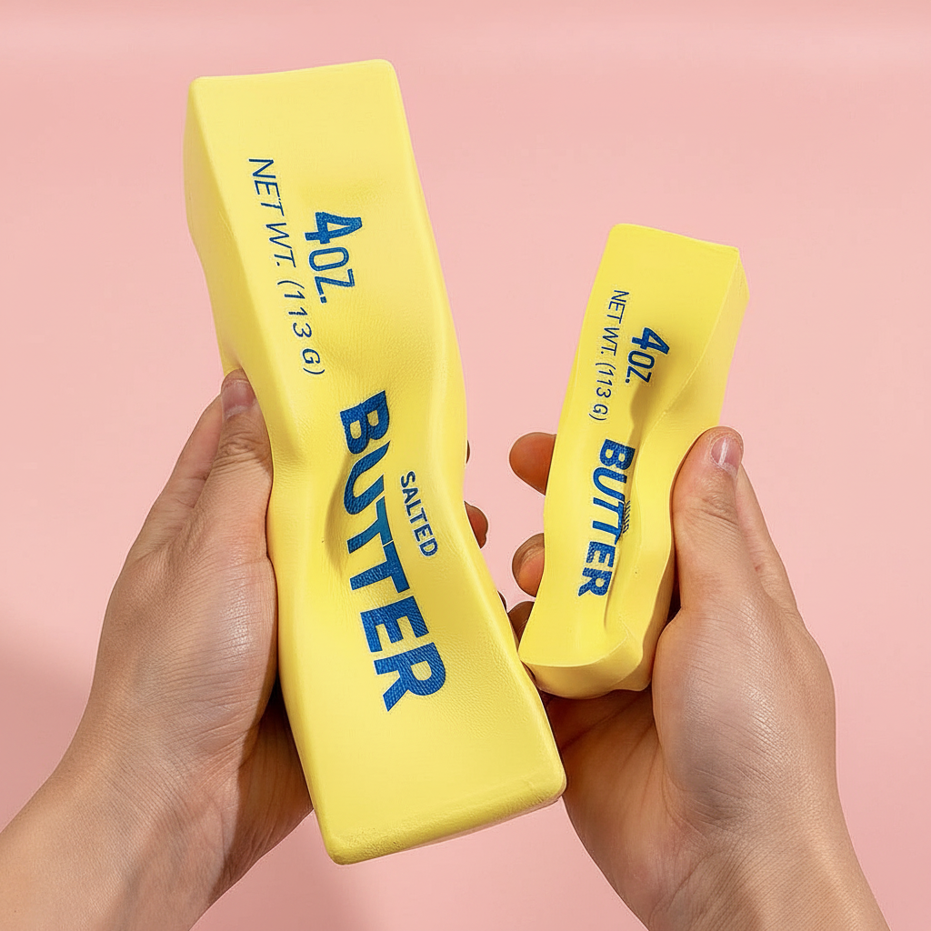 Butter Stick Squishy - Pink Background