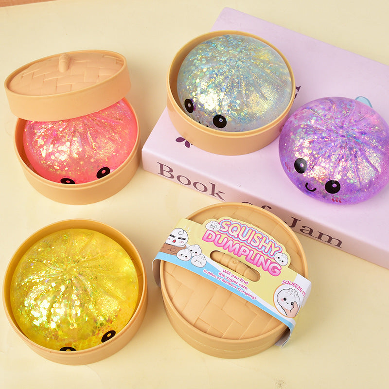 Colorful Smiley Face Steamed Bun Squishy Toy