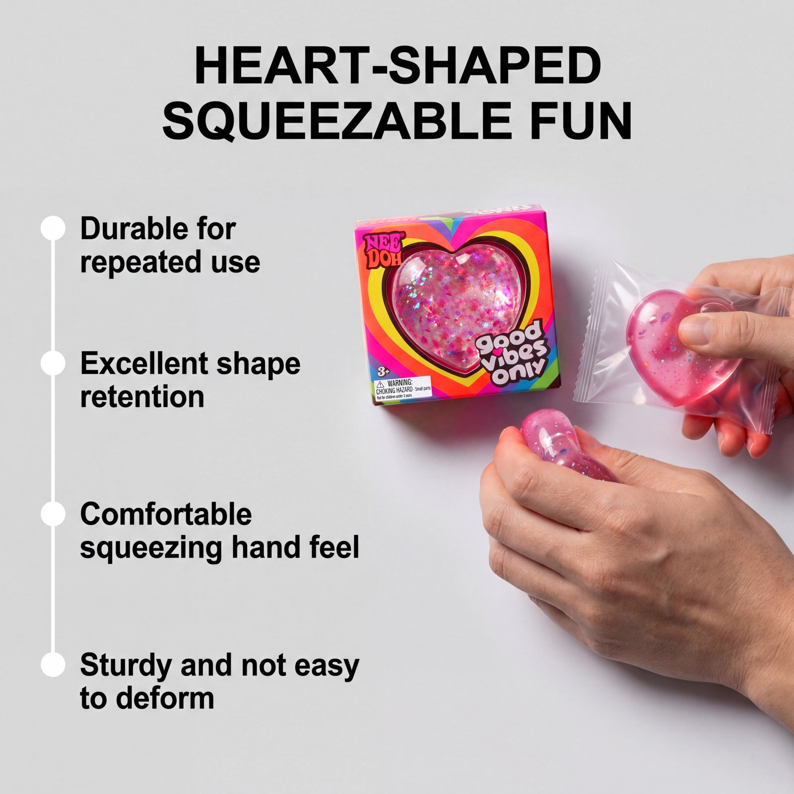 NeeDoh Heart Shaped Squishy Toy