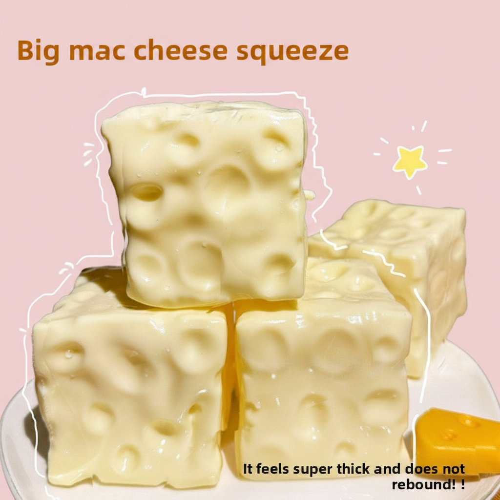 Cheese Squishy Pink Background