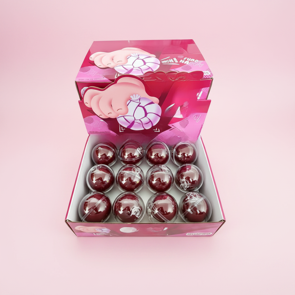 Crispy Squishy Ball Pink Background