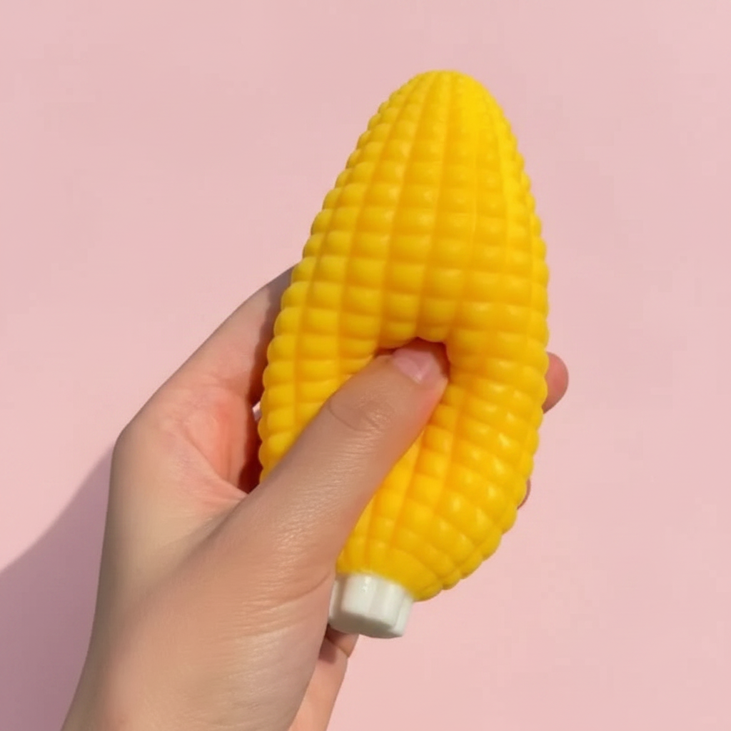 Crunchy Corn Squishy Pink Background