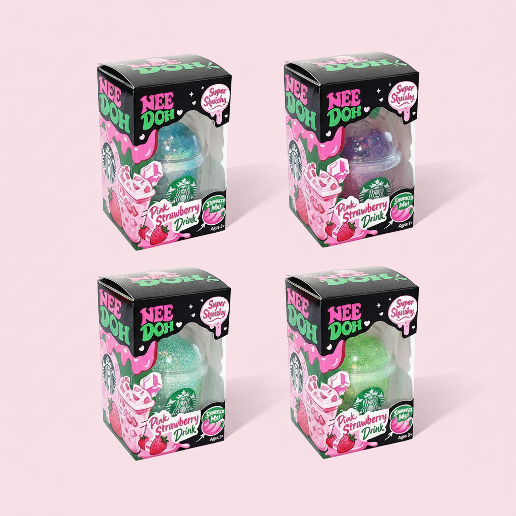 Drink Cup Squishy - Pink Background