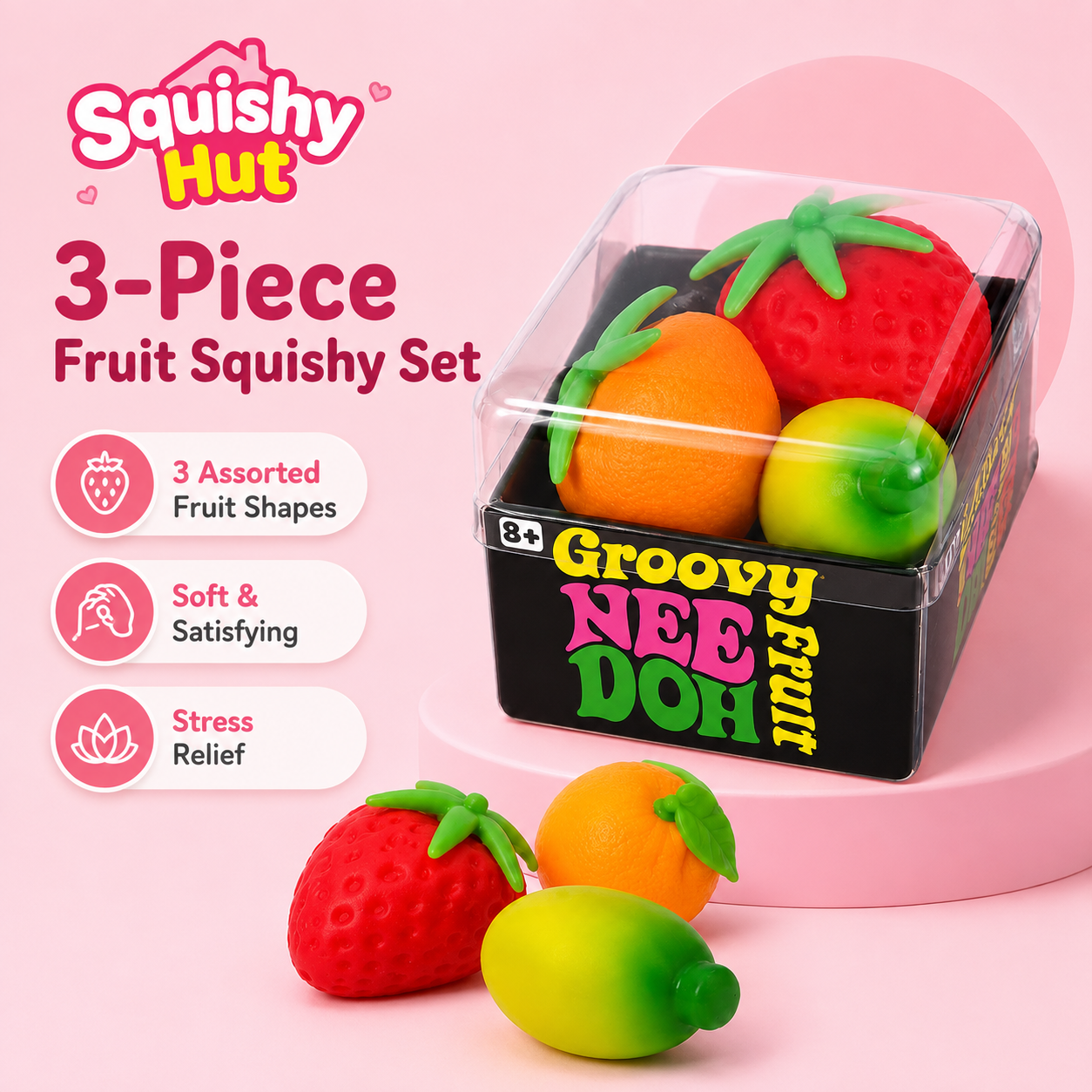 3-in-1 Fruit Party Squishy Set
