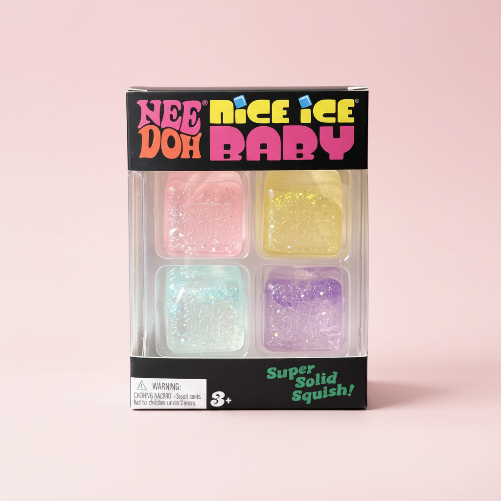 Glitter Ice Cube Pink Background