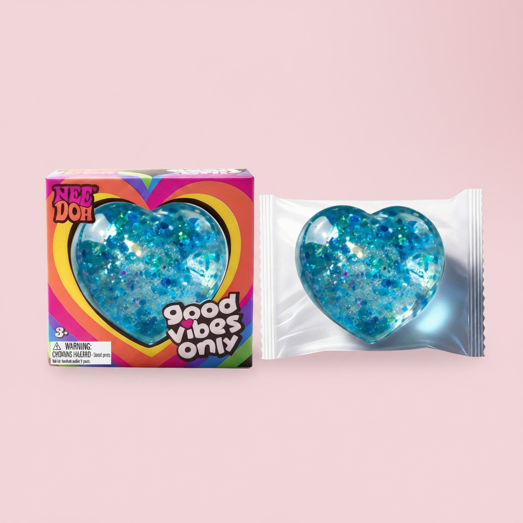 NeeDoh Heart Pink Background